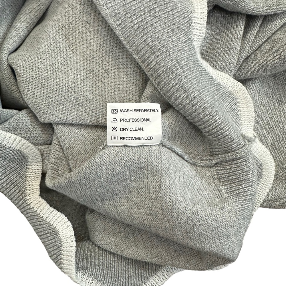 Knitted Wool Gray White Scalloped Neckline Pullover Sweater Misslook Medium - Picture 9 of 14